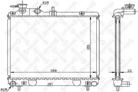 Радиатор системы охлаждения двигателя STELLOX 10-26608-SX