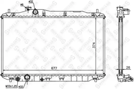 Радиатор системы охлаждения двигателя STELLOX 10-26675-SX