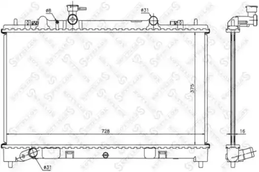 Радиатор системы охлаждения двигателя STELLOX 10-26704-SX