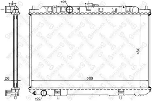 Радиатор системы охлаждения двигателя STELLOX 10-26715-SX