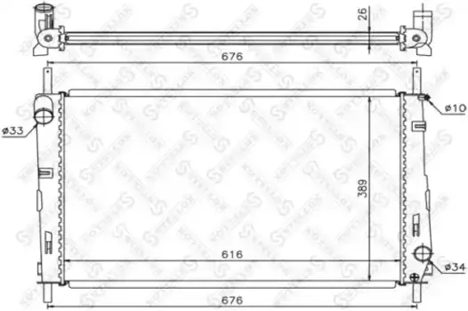 Радиатор системы охлаждения двигателя STELLOX 10-26759-SX