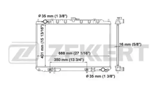 Радиатор системы охлаждения двигателя ZEKKERT MK-1147