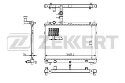 Радиатор системы охлаждения двигателя ZEKKERT MK-1616