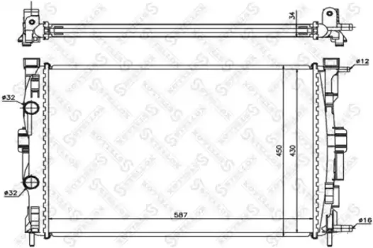 Радиатор системы охлаждения двигателя STELLOX 10-25358-SX