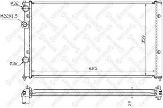 Радиатор системы охлаждения двигателя STELLOX 10-25199-SX