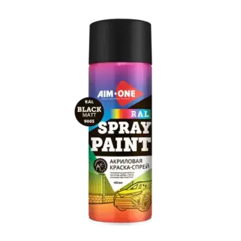 RAL-9005LM Автозапчасть/Краска акриловая RAL-9005LM чёрный матовый (аэрозоль) 600мл AIM-ONE 112 NEW