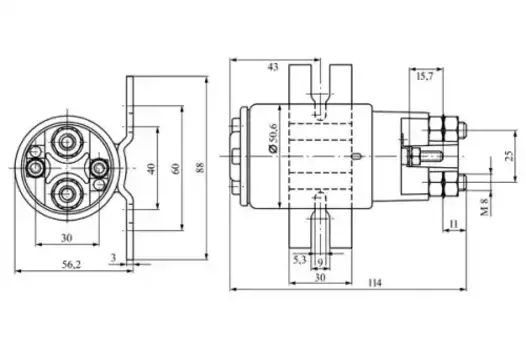 реле универсальное !24V 150A\ Iveco дв.N40/N45/N60/N67/NEF67/F4AE0681, DAF 0 333 009 018 BOSCH