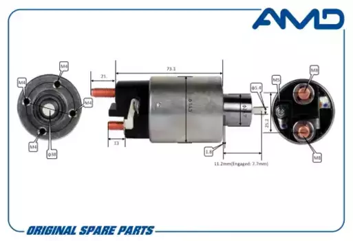 реле втягивающее!\ Renault Logan 1.2-1.6i 04> AMD.ER47 AMD
