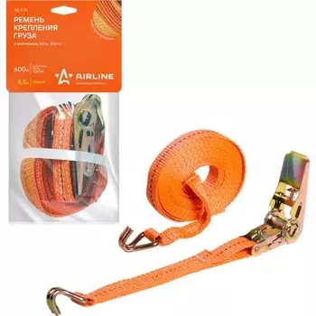Стяжной ремень AIRLINE AS-T-21 0.6 т стальные крюки 4.5 м