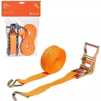 Стяжной ремень AIRLINE AS-T-04 1 т стальные крюки 6 м