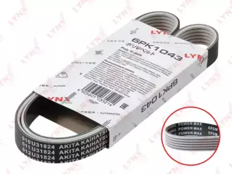 Ремень поликлиновой 1043 мм 6 ручьев LYNXAUTO 6PK1043