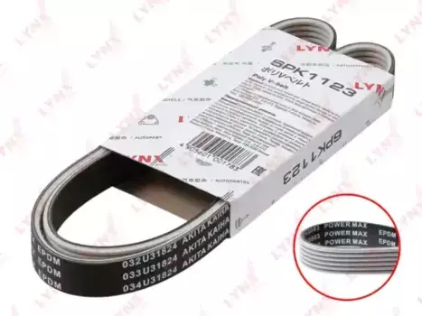 Ремень поликлиновой 1123 мм 6 ручьев LYNXAUTO 6PK1123