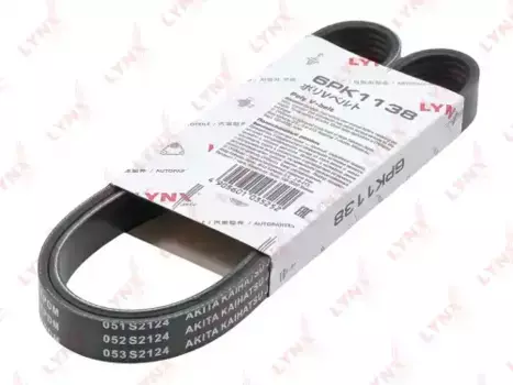 Ремень поликлиновой 1138 мм 6 ручьев LYNXAUTO 6PK1138