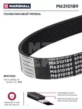 Ремень поликлиновой 1920 мм 8 ручьев MARSHALL M6310189