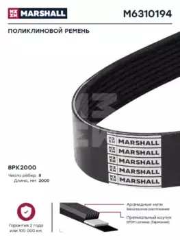 Ремень поликлиновой 2000 мм 8 ручьев MARSHALL M6310194