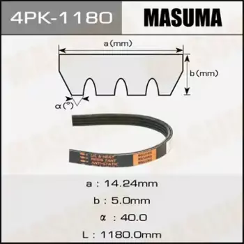 Ремень поликлиновой 1180 мм 4 ручьев MASUMA 4PK-1180