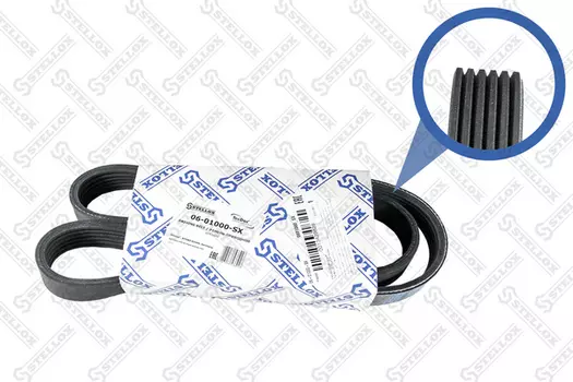 Ремень поликлиновой 1000 мм 6 ручьев STELLOX 06-01000-SX