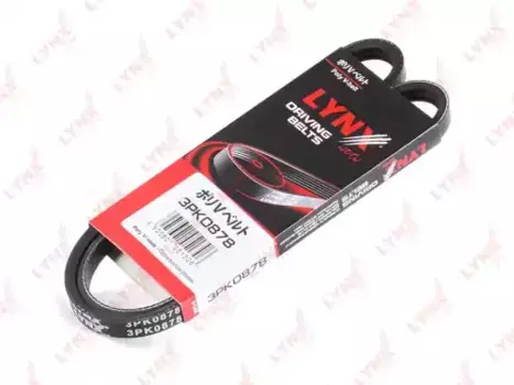 Ремень поликлиновой 878 мм 3 ручьев LYNXAUTO 3PK0878