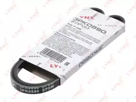 Ремень поликлиновой 890 мм 3 ручьев LYNXAUTO 3PK0890