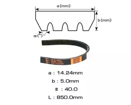 Ремень поликлиновой 850 мм 4 ручьев GATES 4PK850