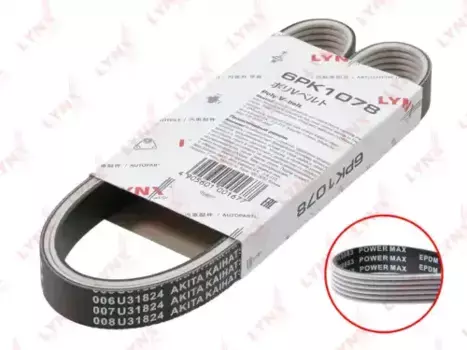 Ремень поликлиновой LYNXAUTO 6PK1078