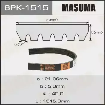 Ремень поликлиновой MASUMA 6PK1515