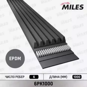 Ремень поликлиновой MILES 6PK1000