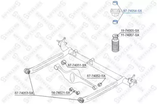 ремк-кт опоры амортизатора заднего!\Nissan Almera/Maxima/200SX 95-00 87-74054-SX STELLOX