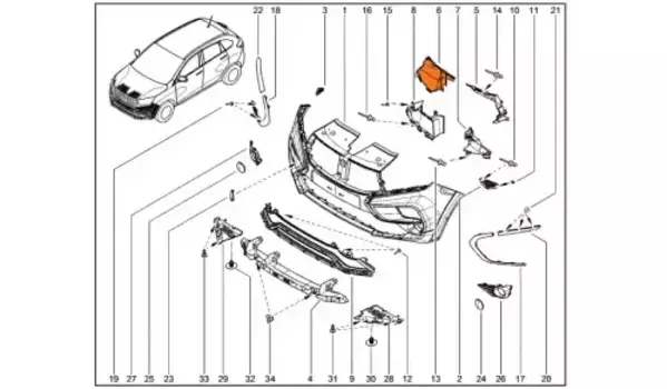 Решетка бампера LADA 628106765R