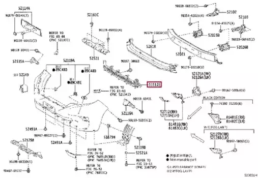 Решетка бампера TOYOTA / LEXUS 5311260290