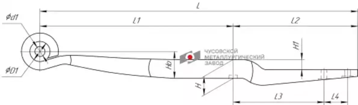 Рессора подвески ЧУСОВСКАЯ РЕССОРА 705601BW-13.89.0
