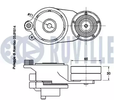 ролик натяжной приводного ремня!\ MB W204/S204/W212/S212 07> 542488 RUVILLE