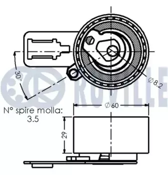 ролик натяжной ремня ГРМ!\ Citroen Berlingo/C3/C4/C5 1.6HDi 09> 542580 RUVILLE
