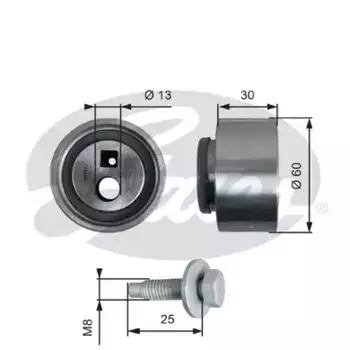 ролик натяжной ремня ГРМ!\ Citroen Xantia, Peugeot 206-806 98> T41139 GATES