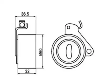 ролик натяжной ремня ГРМ!\ Mitsubishi Pajero/Sigma, Hyundai Sonata 3.0 <98 GT10080 GMB