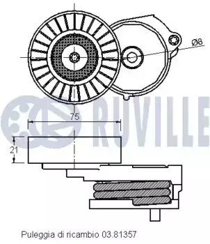 ролик натяжной ремня ГРМ!\ Volvo S80 06> 542056 RUVILLE