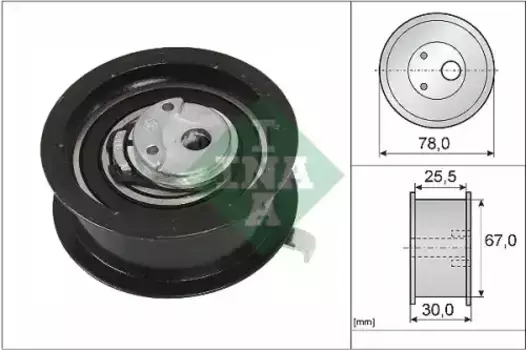 ролик натяжной ремня ГРМ!\ VW Golf/Passat 1.9TDi 91> 531 0251 30 INA