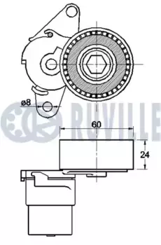 ролик натяжной с механизмом натяжения!\ Audi A1/A3/A4/TT, Seat Alhambra/Leon 542462 RUVILLE