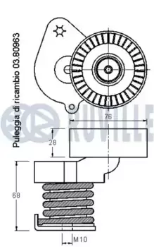 ролик натяжной с механизмом натяжения!\ MB W204/S204/W203/W211/W212/Sprinter 2.0 02> 542315 RUVILLE
