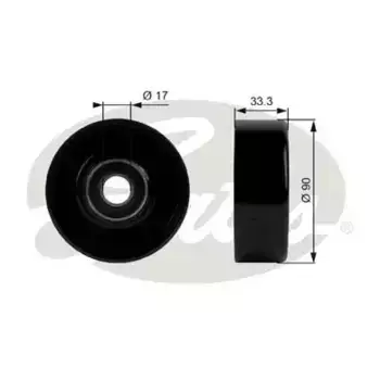 ролик обводной!\ Jeep Grand Cherokee 90> T38033 GATES