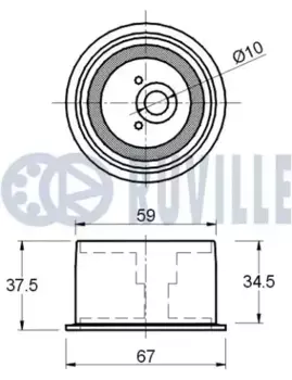 ролик обводной ремня ГРМ!\ Audi A4/A6 3.0 00> 541393 RUVILLE