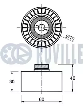 ролик обводной ремня ГРМ!\ Peugeot 106, Citroen Saxo 1.5D 00> 541401 RUVILLE