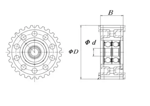 ролик обводной ремня ГРМ!\ Toyota Land Cruser 2.4D-2.8D 88> PU128424RR9DW KOYO
