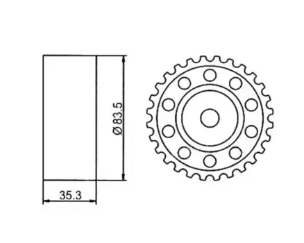ролик обводной ремня ГРМ!\ Toyota Land Cruser 2.4D/TD 88> GT80720 GMB