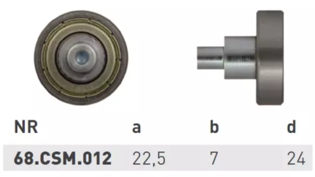 ролик под заклепку для сдвижной крыши! мет., 24x7mm\