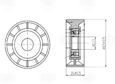 Ролик привод. ремня для а/м VW Touareg II (10-)/Audi Q7 (06-) 2.7d/3.0d (опор.) (CM 0955) TRIALLI