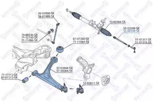 Рулевая тяга STELLOX 55-00358-SX