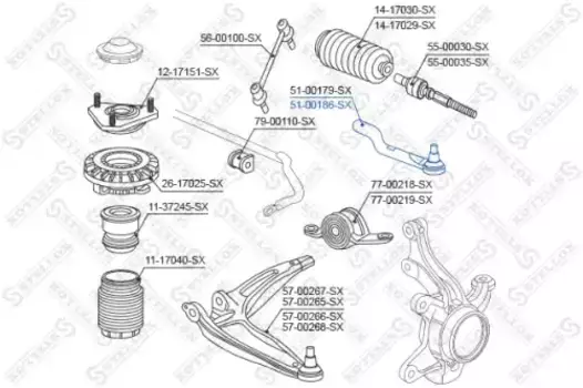 Рулевой наконечник STELLOX 51-00186-SX