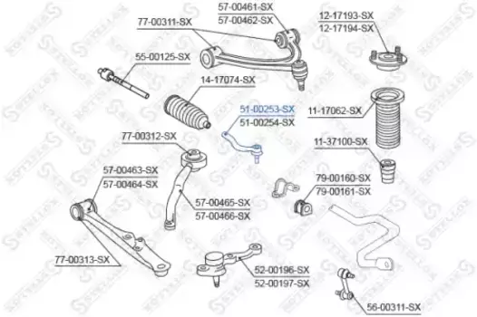 Рулевой наконечник STELLOX 51-00253-SX