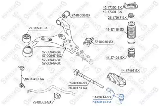Рулевой наконечник STELLOX 51-00415-SX